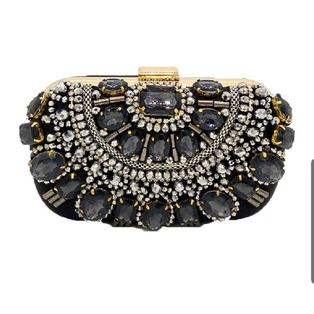 Crystal beaded clutch